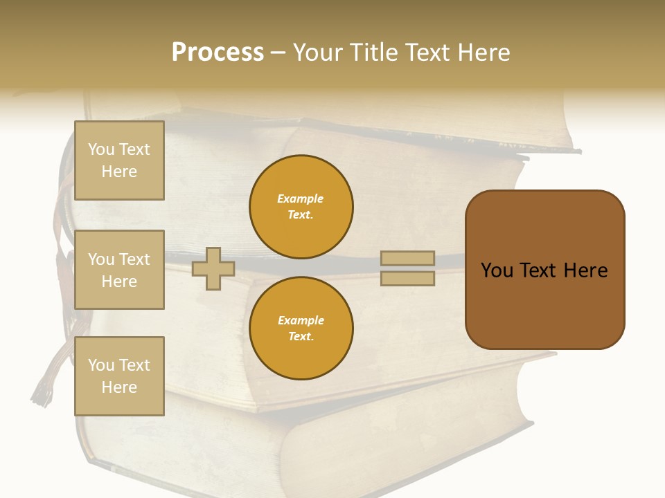Stack Of Vintage Books, Isolated On White Background PowerPoint Template