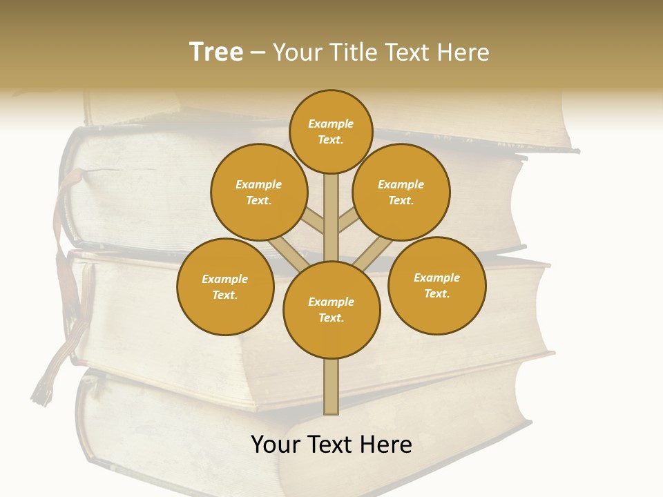 Stack Of Vintage Books, Isolated On White Background PowerPoint Template