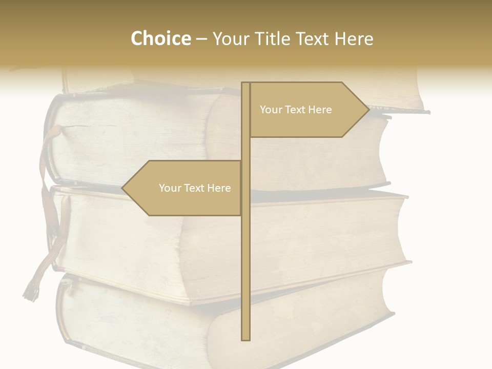 Stack Of Vintage Books, Isolated On White Background PowerPoint Template