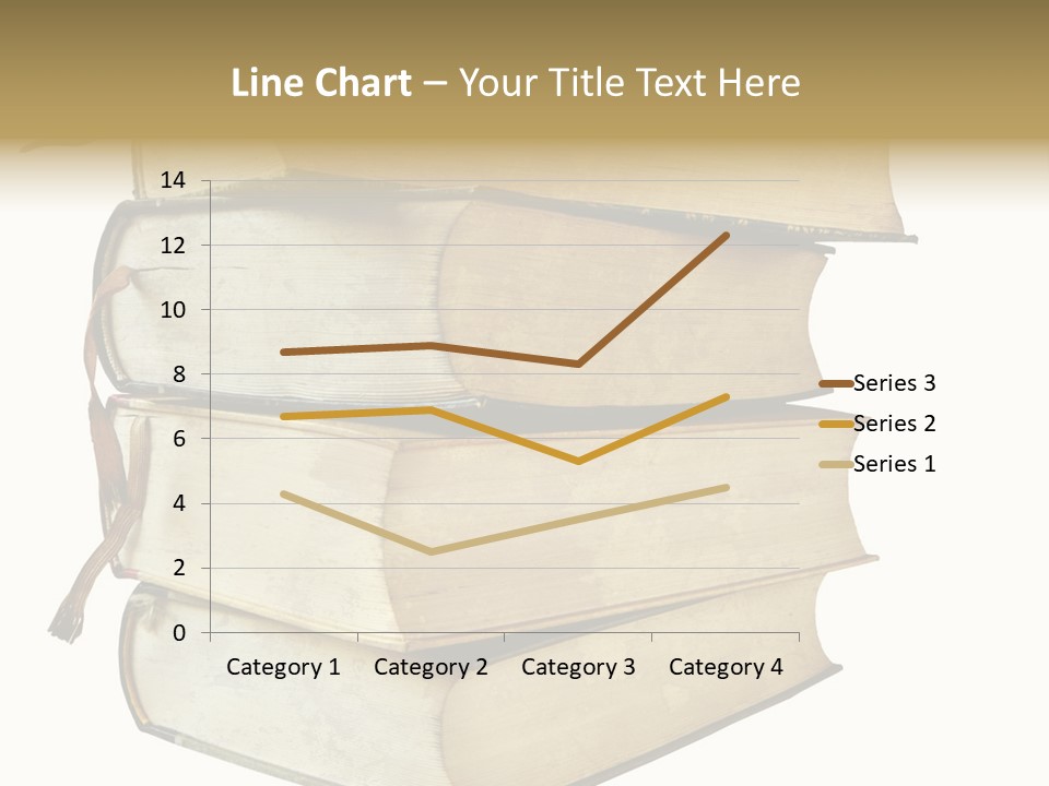 Stack Of Vintage Books, Isolated On White Background PowerPoint Template