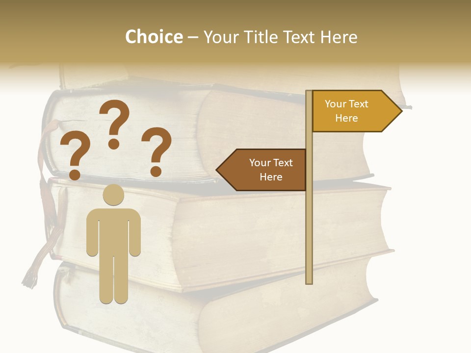 Stack Of Vintage Books, Isolated On White Background PowerPoint Template