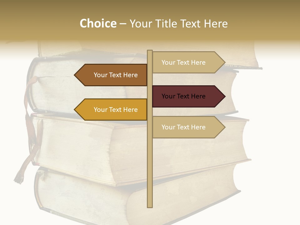 Stack Of Vintage Books, Isolated On White Background PowerPoint Template