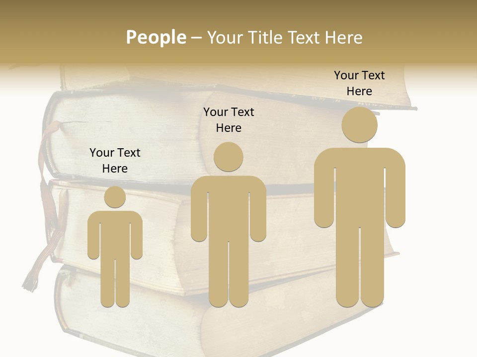 Stack Of Vintage Books, Isolated On White Background PowerPoint Template