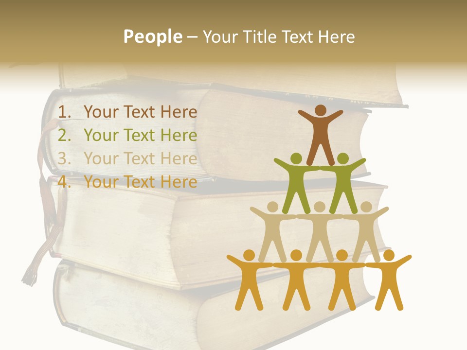 Stack Of Vintage Books, Isolated On White Background PowerPoint Template