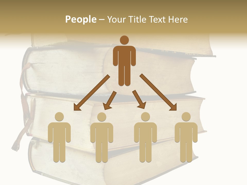 Stack Of Vintage Books, Isolated On White Background PowerPoint Template