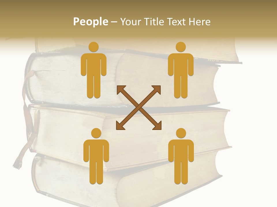 Stack Of Vintage Books, Isolated On White Background PowerPoint Template