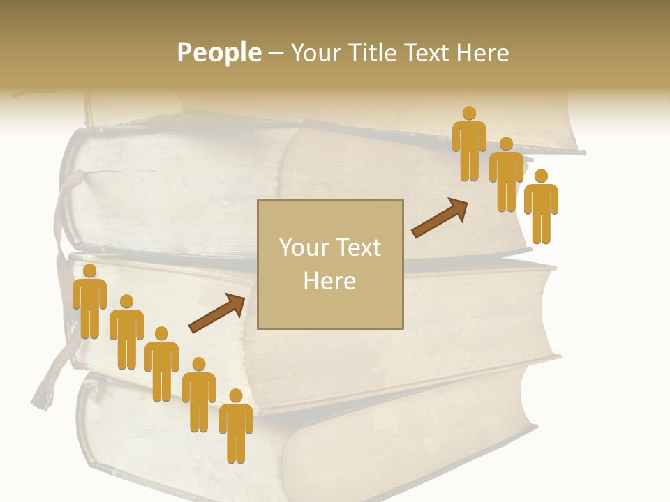 Stack Of Vintage Books, Isolated On White Background PowerPoint Template