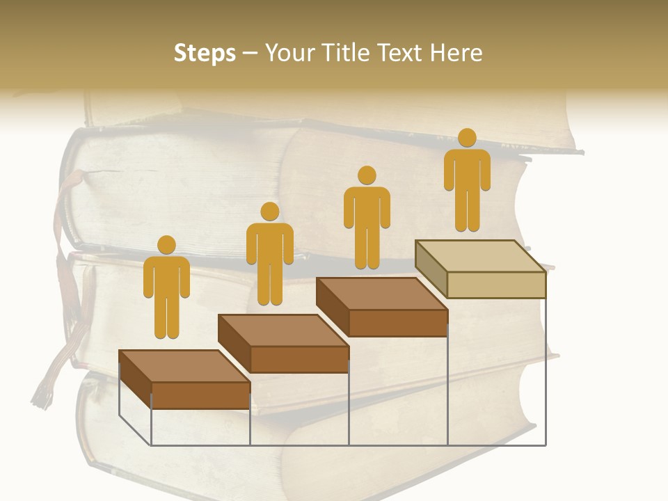 Stack Of Vintage Books, Isolated On White Background PowerPoint Template