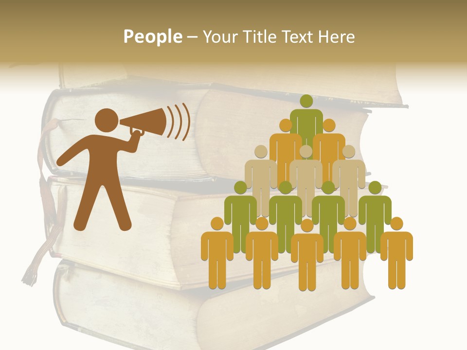 Stack Of Vintage Books, Isolated On White Background PowerPoint Template