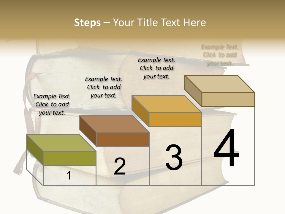 Stack Of Vintage Books, Isolated On White Background PowerPoint Template