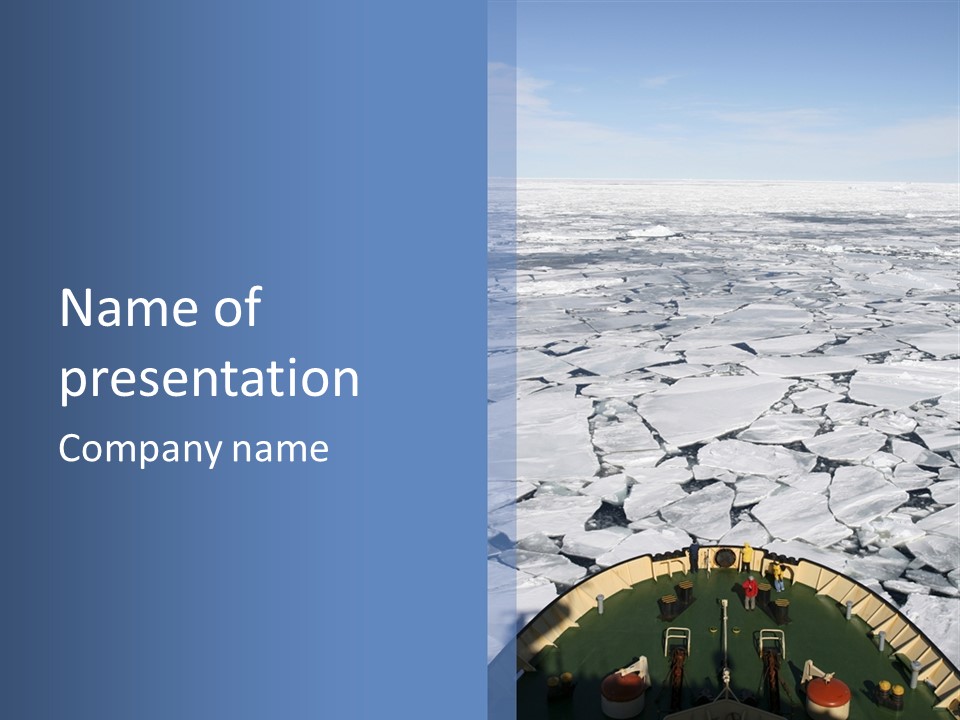 View Of Antarctica From The Bow Of A Russian Icebreaker On Antarctica PowerPoint Template