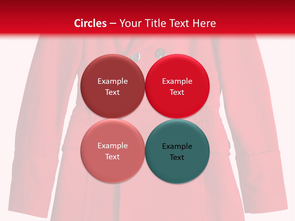 Woman Red Long Coat Isolated On White Background PowerPoint Template