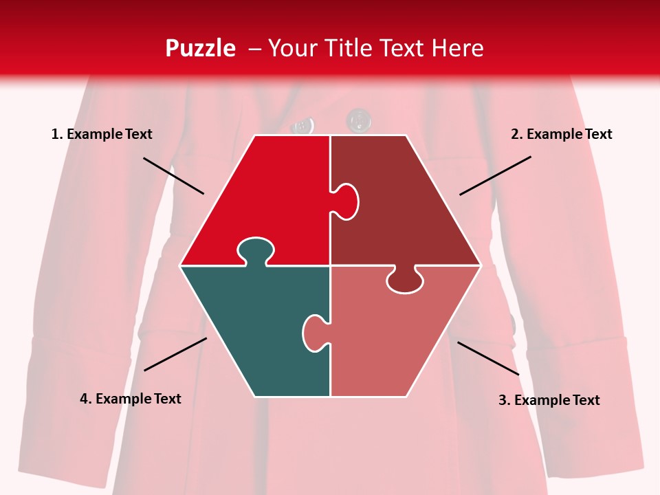 Woman Red Long Coat Isolated On White Background PowerPoint Template