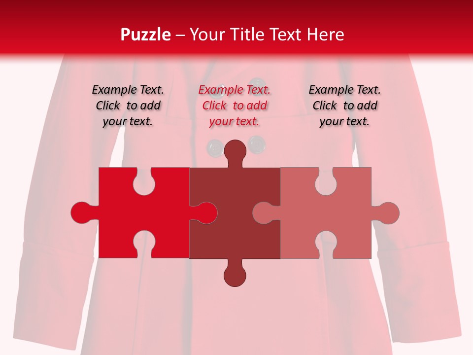 Woman Red Long Coat Isolated On White Background PowerPoint Template