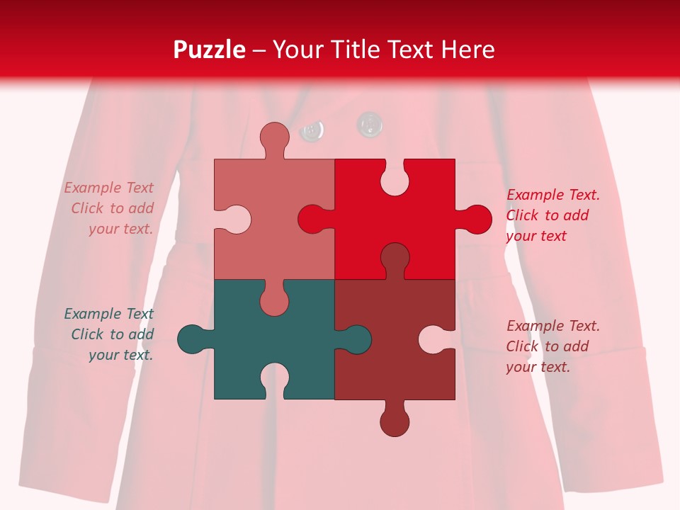 Woman Red Long Coat Isolated On White Background PowerPoint Template