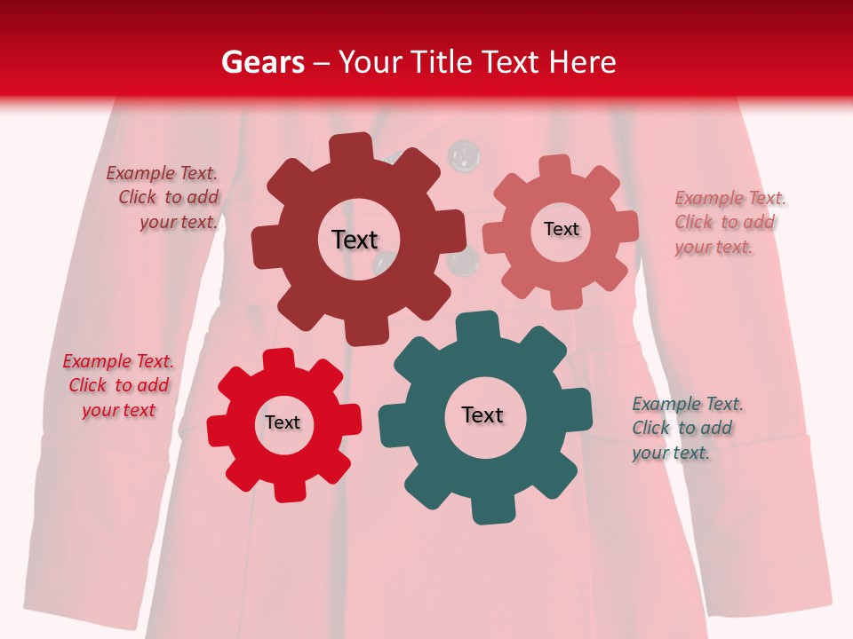 Woman Red Long Coat Isolated On White Background PowerPoint Template