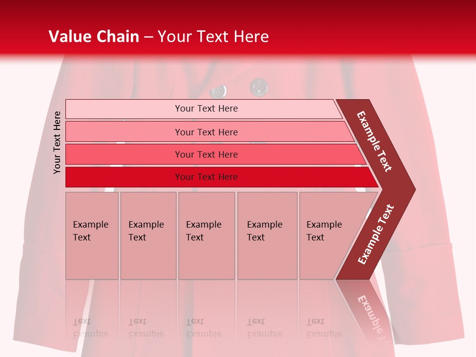 Woman Red Long Coat Isolated On White Background PowerPoint Template