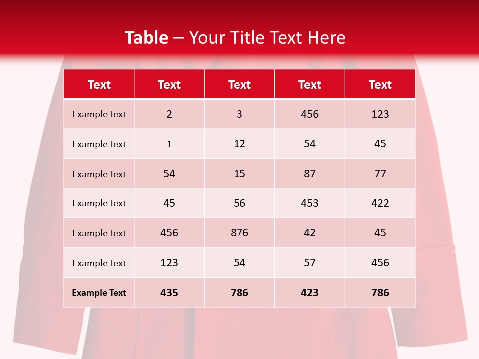 Woman Red Long Coat Isolated On White Background PowerPoint Template