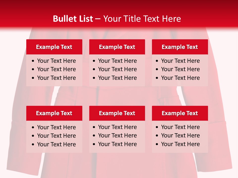 Woman Red Long Coat Isolated On White Background PowerPoint Template