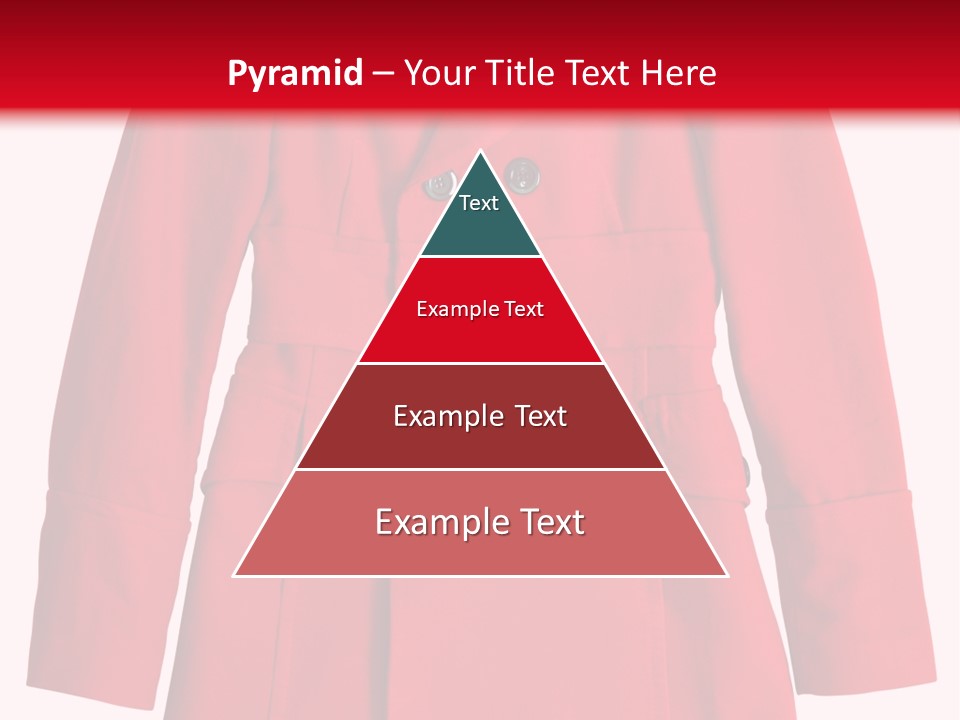 Woman Red Long Coat Isolated On White Background PowerPoint Template