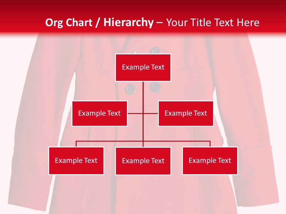 Woman Red Long Coat Isolated On White Background PowerPoint Template