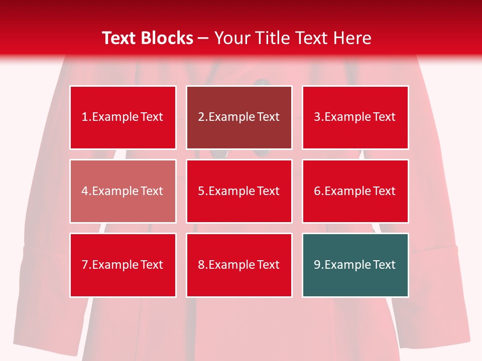 Woman Red Long Coat Isolated On White Background PowerPoint Template