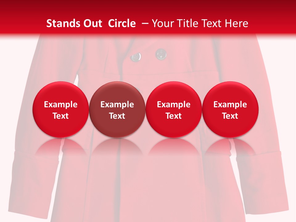 Woman Red Long Coat Isolated On White Background PowerPoint Template