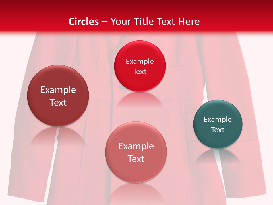 Woman Red Long Coat Isolated On White Background PowerPoint Template