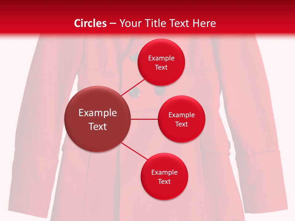 Woman Red Long Coat Isolated On White Background PowerPoint Template