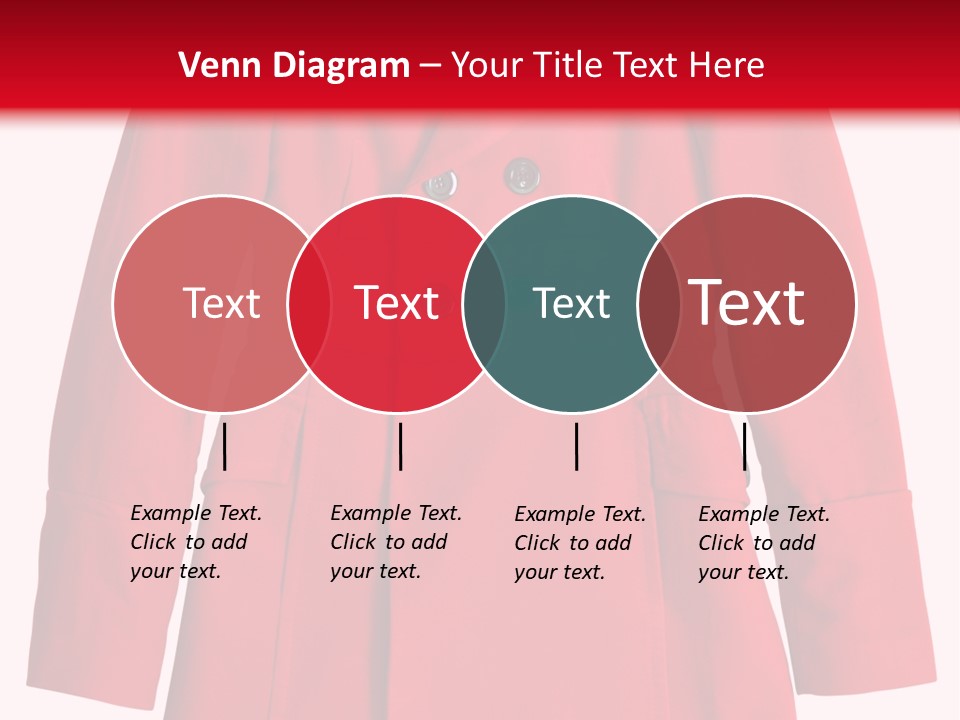 Woman Red Long Coat Isolated On White Background PowerPoint Template