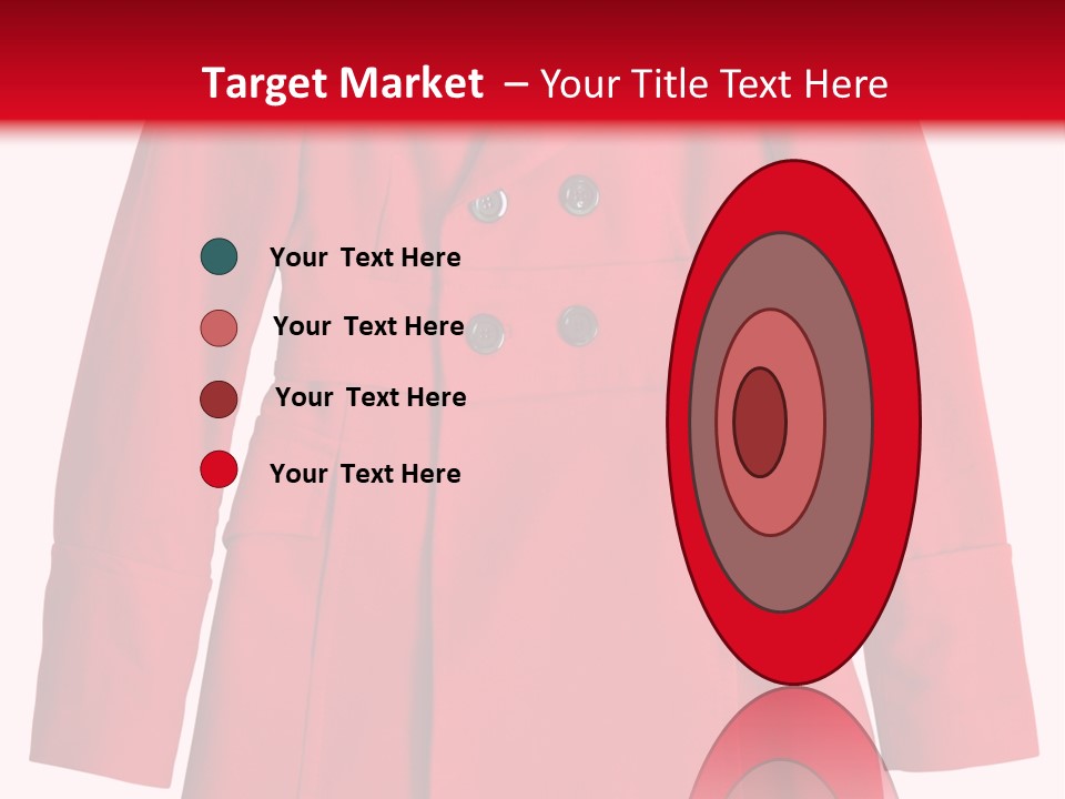 Woman Red Long Coat Isolated On White Background PowerPoint Template