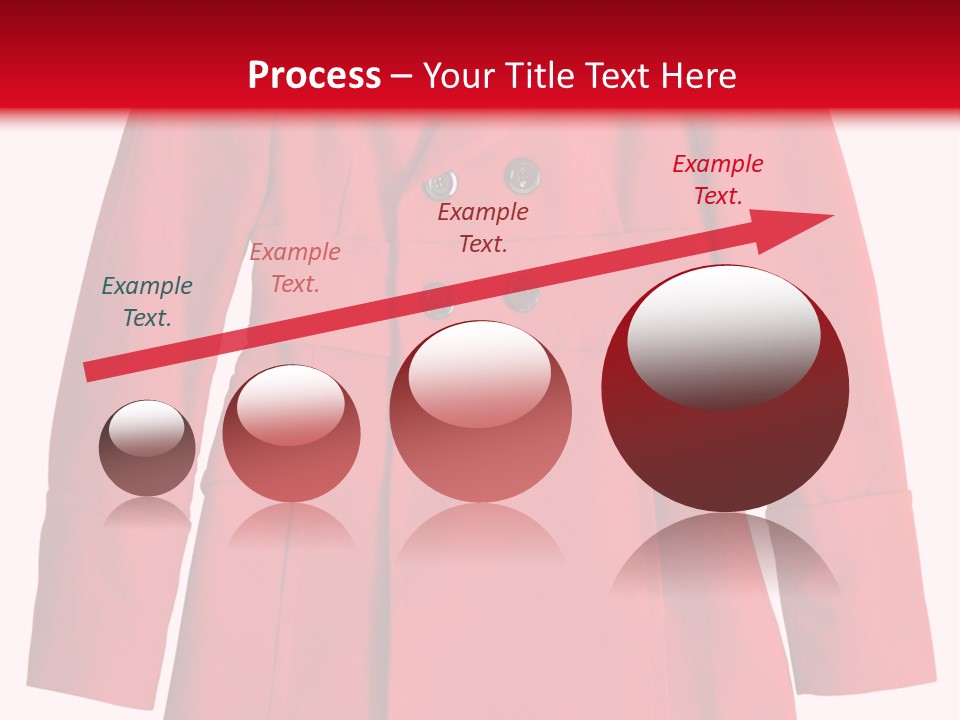 Woman Red Long Coat Isolated On White Background PowerPoint Template