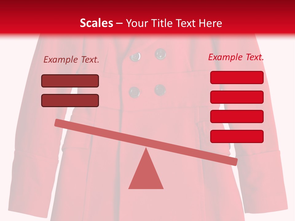 Woman Red Long Coat Isolated On White Background PowerPoint Template