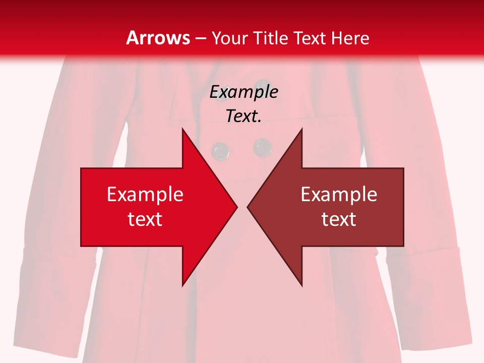 Woman Red Long Coat Isolated On White Background PowerPoint Template