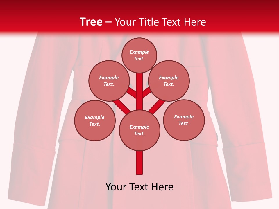 Woman Red Long Coat Isolated On White Background PowerPoint Template