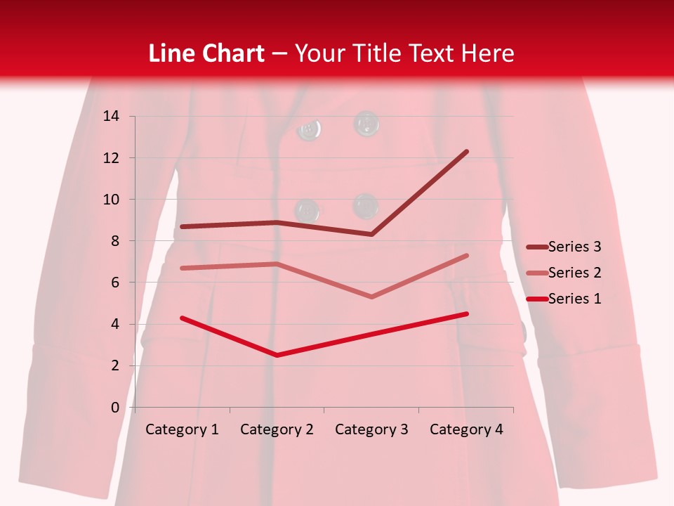 Woman Red Long Coat Isolated On White Background PowerPoint Template