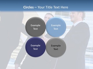 A Business Man And Woman Team At Office Shaking Hands PowerPoint Template