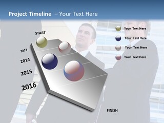 A Business Man And Woman Team At Office Shaking Hands PowerPoint Template