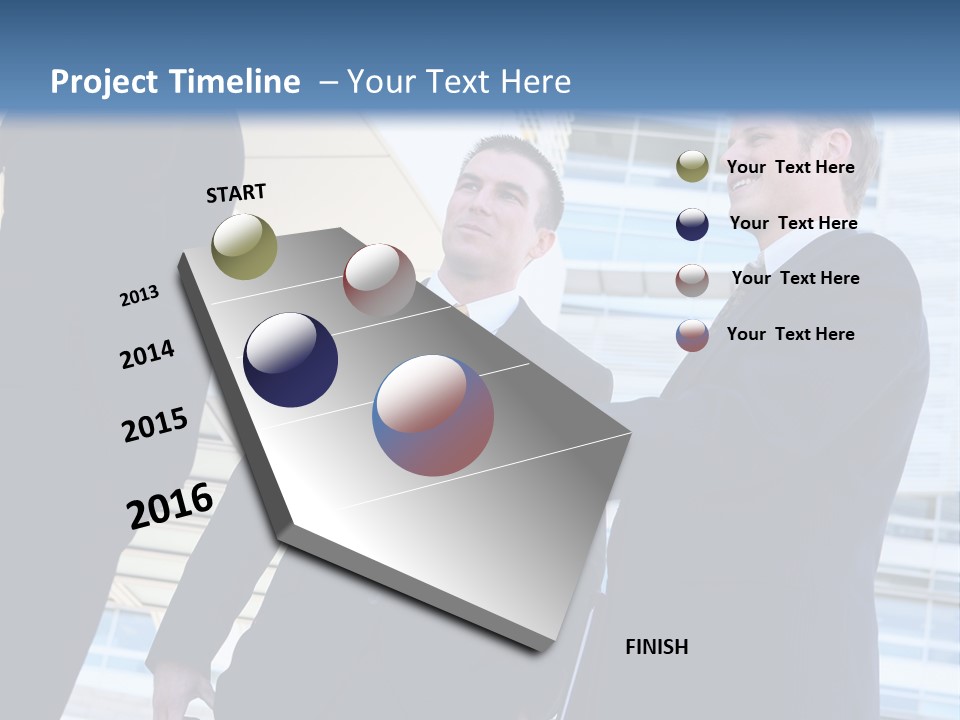 A Business Man And Woman Team At Office Shaking Hands PowerPoint Template