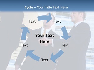 A Business Man And Woman Team At Office Shaking Hands PowerPoint Template