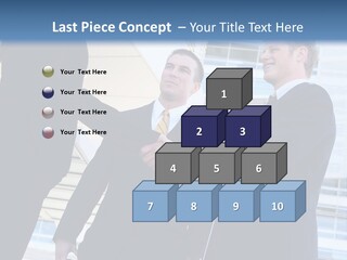 A Business Man And Woman Team At Office Shaking Hands PowerPoint Template
