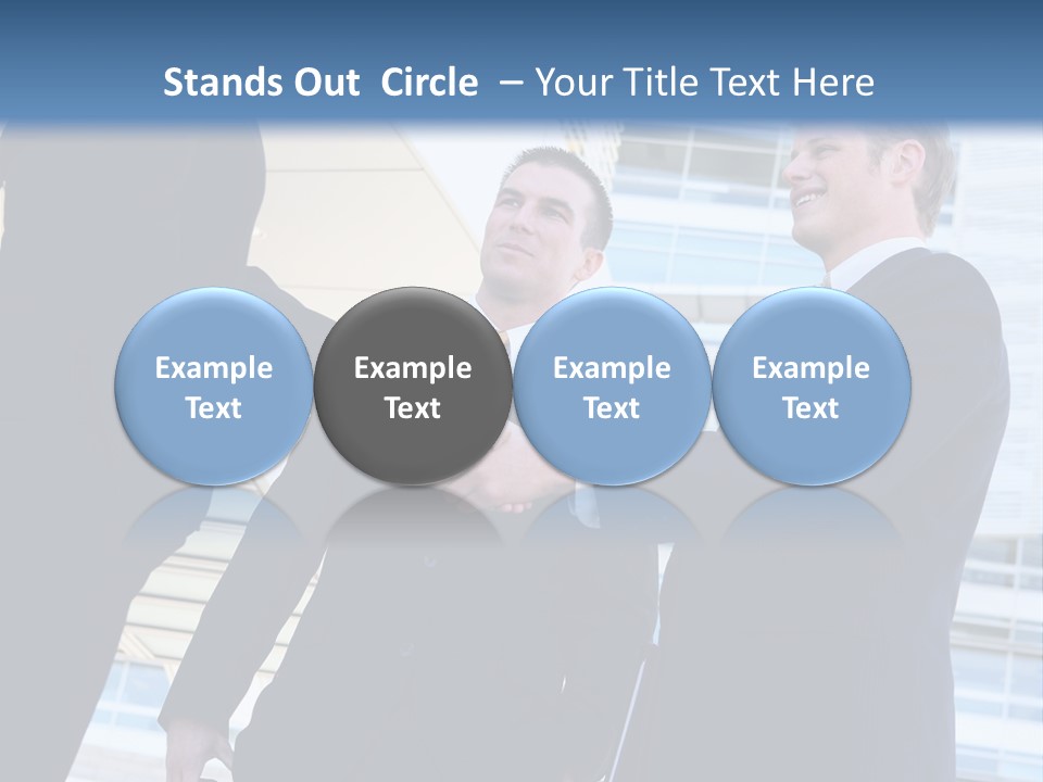 A Business Man And Woman Team At Office Shaking Hands PowerPoint Template