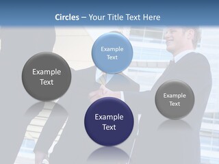 A Business Man And Woman Team At Office Shaking Hands PowerPoint Template