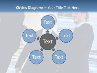 A Business Man And Woman Team At Office Shaking Hands PowerPoint Template