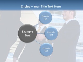 A Business Man And Woman Team At Office Shaking Hands PowerPoint Template