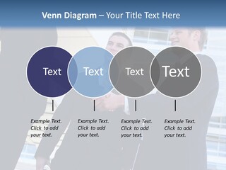 A Business Man And Woman Team At Office Shaking Hands PowerPoint Template