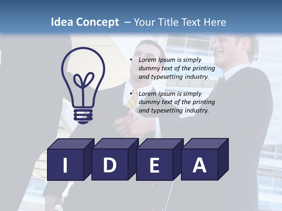 A Business Man And Woman Team At Office Shaking Hands PowerPoint Template
