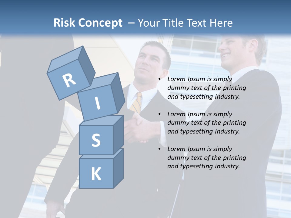 A Business Man And Woman Team At Office Shaking Hands PowerPoint Template