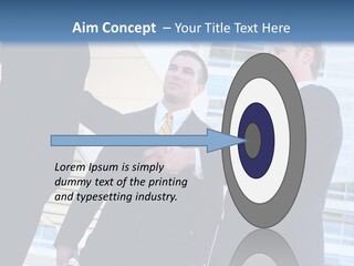 A Business Man And Woman Team At Office Shaking Hands PowerPoint Template