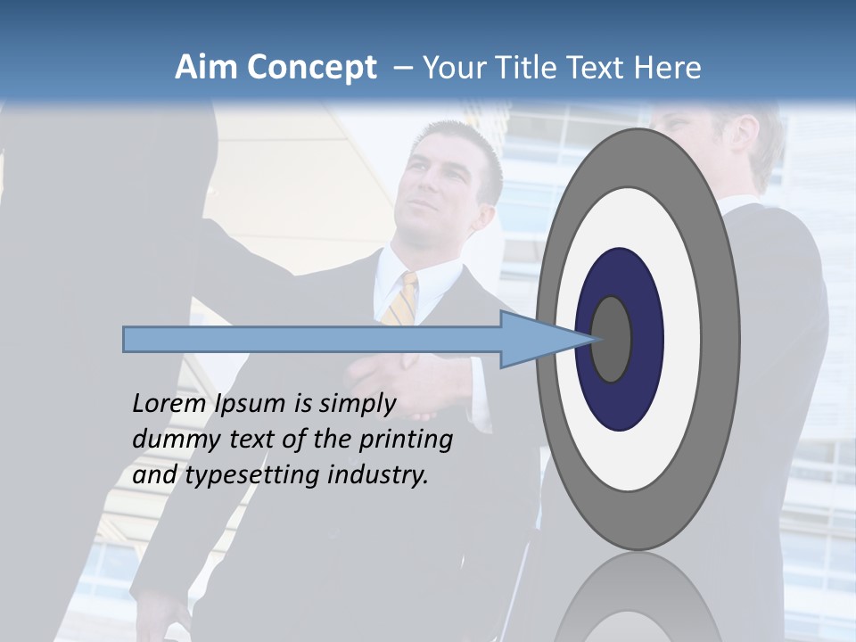 A Business Man And Woman Team At Office Shaking Hands PowerPoint Template